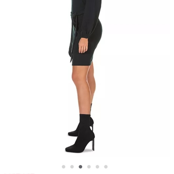 Belted balloon-sleeve sweater dress size M - Picture 3 of 4